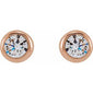 Round Bezel-Set Stud Earrings