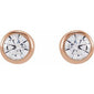 Round Bezel-Set Stud Earrings