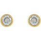 Round Micro Bezel-Set Stud Earrings