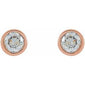 Round Micro Bezel-Set Stud Earrings