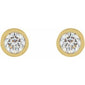 Round Micro Bezel-Set Stud Earrings