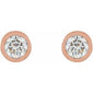 Round Micro Bezel-Set Stud Earrings