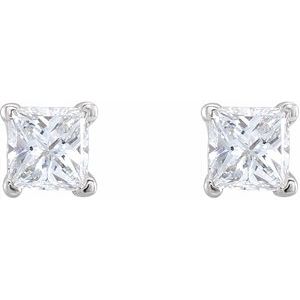 Square 4-Prong V-End Scroll Setting® Stud Earrings