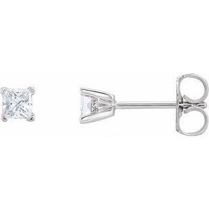 Square 4-Prong V-End Scroll Setting® Stud Earrings