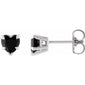 Heart 5-Prong Claw V-End Stud Earrings 