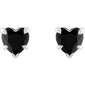 Heart 5-Prong Claw V-End Stud Earrings 