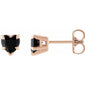 Heart 5-Prong Claw V-End Stud Earrings