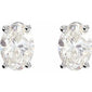 Oval 4-Prong Lightweight Stud Earrings 