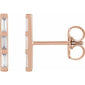 Straight Baguette Three-Stone Earrings 1/8 CTW