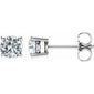 Round 4-Prong Lightweight Stud Earrings 14K White