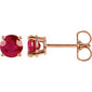 Round 4-Prong Lightweight Stud Earrings 14K Rose