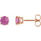 Round 4-Prong Lightweight Stud Earrings 14K Rose