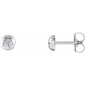 Round Bezel-Set Stud Earrings 1/8 CTW