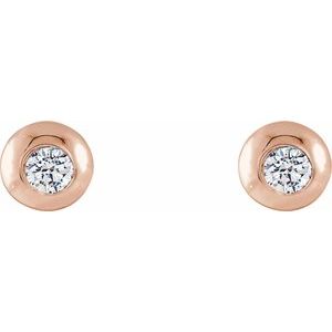 Round Bezel-Set Stud Earrings    