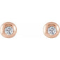 Round Bezel-Set Stud Earrings    