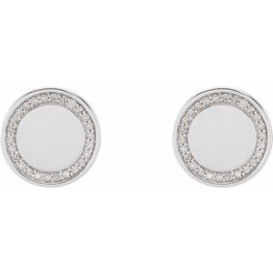 Accented Engravable Earrings   