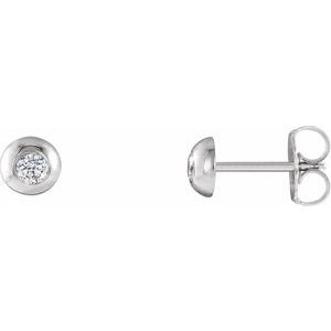 Round Bezel-Set Stud Earrings    