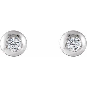 Round Bezel-Set Stud Earrings    