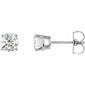 Round 4-Prong Lightweight Stud Earrings Sterling Silver