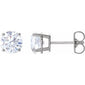 Round 4-Prong Lightweight Stud Earrings Platinum