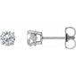 Round 4-Prong Lightweight Stud Earrings 14K White