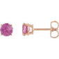 Round 4-Prong Lightweight Stud Earrings 14K Rose