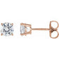 Round 4-Prong Lightweight Stud Earrings 14K Rose