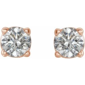 Round 4-Prong Lightweight Stud Earrings