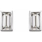 Straight Baguette Bezel-Set Stud Earrings