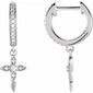 Accented Cross Huggies/Hoop Earrings