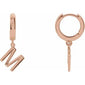 Initial Huggie Earrings 14K Rose