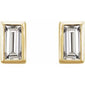 Straight Baguette Bezel-Set Stud Earrings