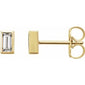 Straight Baguette Bezel-Set Stud Earrings