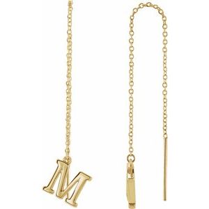 Single Initial Chain Earrings