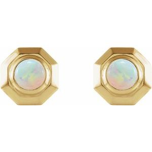 Geometric Cabochon Earrings