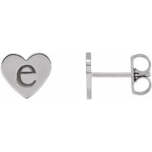 Engravable Heart Stud Earrings