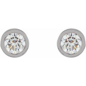 Round Micro Bezel-Set Stud Earrings