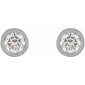 Round Micro Bezel-Set Stud Earrings