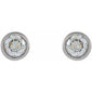 Round Micro Bezel-Set Stud Earrings