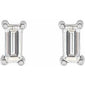 Straight Baguette 4-Prong Stud Earrings