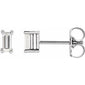 Straight Baguette 4-Prong Stud Earrings