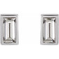 Straight Baguette Bezel-Set Stud Earrings