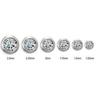 Round Micro Bezel-Set Stud Earrings