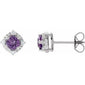 Halo-Style Birthstone Earrings