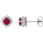 Halo-Style Birthstone Earrings