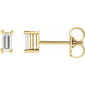 Straight Baguette 4-Prong Stud Earrings