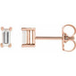 Straight Baguette 4-Prong Stud Earrings