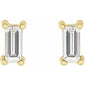 Straight Baguette 4-Prong Stud Earrings