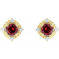 Halo-Style Birthstone Earrings