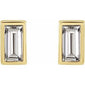 Straight Baguette Bezel-Set Stud Earrings